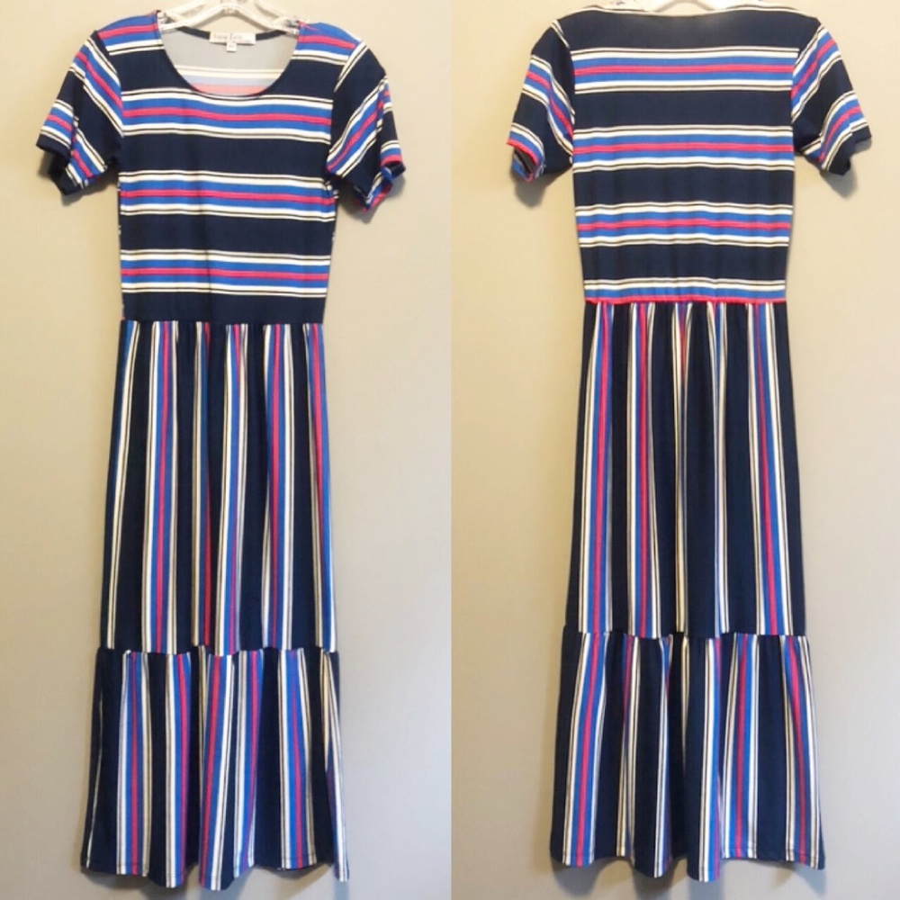 Velvet Torch Striped Dress- XS